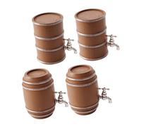 Didiseaon 4pcs Miniature Wooden Wine Barrel Detailed Micro Landscape Decor for Dollhouse Bar Pub Table Accessories Compact Portable Educational Display