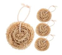 Didiseaon 4pcs Natural Loofah Dish Washing Sponges Brown Breathable Kitchen Scrubbers Can Be Hung Eco-Friendly Dish Cleaning Sponges for Household Use