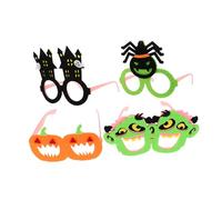 Didiseaon 4pcs Neon Halloween Glasses for Lightweight Novelty Frames with Pumpkin Spider Shapes Comfortable Party Eyewear Photo Props for Halloween Night Festival