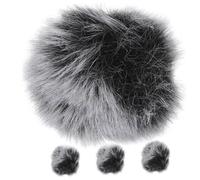 Didiseaon 4Pcs Outdoor Lapel Microphone Windscreen Covers Windproof Furry Mic Shield Muff Soft Artificial Fur Pop Filter for Noise Reduction in Film Recording and Outdoor Use