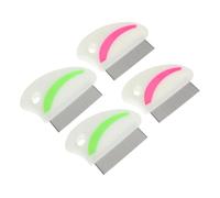 Didiseaon 4pcs Pet Flea Removal Comb Stainless Steel Sturdy Grooming Brush for Cats and Dogs Portable Red and Green Flea Treatment Tool Random Style