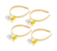 Didiseaon 4pcs Plush Banana Hair Hoop Soft Cute Food Headband for Face Washing Skincare Makeup Spa Reusable Comfortable Festival Party Halloween Cosplay Accessories