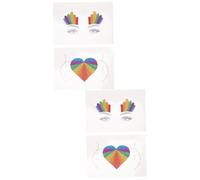 Didiseaon 4pcs Rainbow Pride Day Face Stickers Body Tattoos Stickers Pride Party Favors for Rainbow Party Bags Gay Festival Glitter for Face