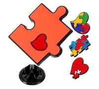 Didiseaon 4pcs Rainbow Puzzle Autism Awareness Brooch Pin Metal Lapel Pins for Bags Clothing and Backpacks Decorative Accessories Supporting Neurodivergent Love and