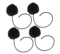 Didiseaon 4pcs Replacement Cat Tree Hanging Balls with Bells Interactive Sisal Rope Cat Toys for Scratching Posts Black Elastic Cord