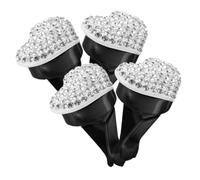 Didiseaon 4pcs Rhinestone Embellished Heart Shaped Car Air Vent Clips Durable Car Interior Decor Elegant Automotive Aroma Outlet Clips for Stylish Driving Experience