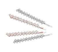 Didiseaon 4pcs Rhinestone Hair Clip Metal Barrette Decorative Crystal Pins for Women Wedding Party Bridal Hair Jewelry Accessories Silver Rose Gold Glamorous Styling