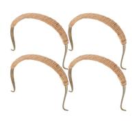 Didiseaon 4pcs Rope Wrapped Teapot Handle Replacement, Large U-Shape Pot Handle for Chinese Ceramic and Pottery Kettles, Tea Kettle Grip Accessory for Teapot Repair and Accessories