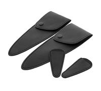 Didiseaon 4pcs Sewing Scissor Protective Cover PU Leather Case Set Scissor Sleeve for Handwork Hair Clippers Nail Art Black 2 Medium and 2 Small Round Holders Lightweight and Sturdy