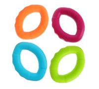 Didiseaon 4Pcs Silicone Finger Ring Trainer Hand Grip Strengthener for Adult Portable and Durable Exercise Tool Green Lake Purple for Home Gym and Rehabilitation