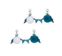 Didiseaon 4pcs Small PU Leather Dolphin Keychains Creative Stylish Key Rings Key Decoration for Women Car Bag Pendant Blue White