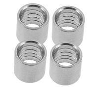 Didiseaon 4pcs Stainless Steel Pool Cue Ferrules Snooker Cue Tips Replacement for Billiard Stick Fit Enhanced Control Precision Shots Billiards Accessories