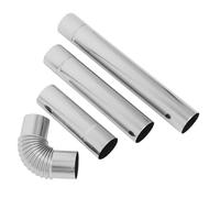 Didiseaon 4pcs Stainless Steel Stove Pipe Flue Kit with Elbow and Straight Tubes Rust-Resistant Chimney Piping for Fireplace Camping Stove Pellet Pipe Extension Easy to Clean and Install
