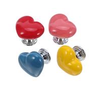Didiseaon 4pcs Toilet Flusher Replacement Toilet Cute Push Tank Buttons Heart Tank Button Water Auxiliary Heart Pusher Parts