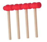 Didiseaon 4pcs Tool Small Wooden Hammer for Pretend Play Educational Hitting for Boys Birthday