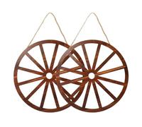 Didiseaon 4pcs Wooden Wagon Wheel Wall Decor Vintage Wood Wheel Decorative Wall Hanging for Farmhouse Decor Art