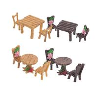 Didiseaon 4sets Miniature Table and Chair Set for Fairy Gardens Outdoor Landscaping Ornaments Micro Landscape Furniture Model with Chinese Style Design for Home and Garden Decor