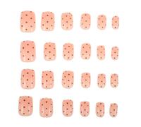 Didiseaon 4sets Short round Press Nails Square French False Nails for Women Artificial Press Full Coverage Tips for Evening Events