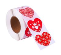 Didiseaon 5 Inch Valentine’S Day Love Heart Sealing Stickers, Adhesive Packing Bag Seal Labels with 8 Romantic Patterns, Decorative Non-Drying Sticky Decals for Wrapping and Envelopes