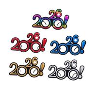 Didiseaon 5 Pairs Electroplated Mark Graduation Glasses Lightweight Party Supplies for Adults Year's Eve Photo Booth Props Festival Accessories