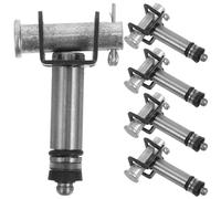 Didiseaon 5 Sets Hydraulic Jack Internal Pump Spare Parts Kit, Iron Silver, with Hand Press Rod, Return Valve, Universal Wheels, Front Wheel, Lifting Handle and Pump Clip for Floor Jack,