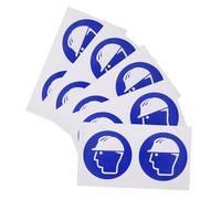 Didiseaon 5 Sheets Safety Helmet Required Stickers Self-Adhesive High Visibility Warning Decals for Construction Industrial Machinery Scaffolding Safety Accessories