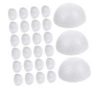 Didiseaon 50 Pcs White Foam Half Balls, Polystyrene Circle Craft Shapes for Children DIY Projects, Can be Pinned or Glued, Flower Arrangement Accessories for Christmas Decoration