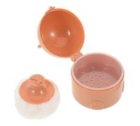 Didiseaon 50g Portable Bear Shaped Powder Puff Box Empty Refillable Loose Powder Container Plastic Holder Case for Boy Girl Travel Outdoor Home Use