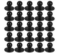Didiseaon 50pcs Black Abs Chef Jacket Buttons Round Chess Piece Shape Apparel Buttons for Catering Shirts and Workwear, Professional Design Prevents Skin Irritation, for Restaurant and Craft