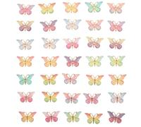 Didiseaon 50pcs Gradient Resin Butterfly Charms DIY Craft Decorations for Phone Case Ornament, Mixed Color Butterfly-shaped Charms for Jewelry Making and Photography Props Random Color