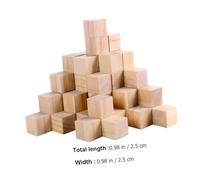 Didiseaon 50Pcs Natural Wooden Cubes DIY Craft Blocks for Puzzle Making Educational Building for Preschoolers Development