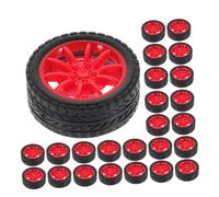 Didiseaon 50PCS Plastic Car Wheels for Rc Truck Model Building Projects Precision Fit Lightweight Tires for Robotics and Science Experiments Stem DIY Accessories