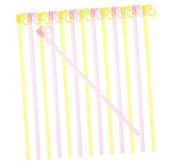 Didiseaon 50pcs Plastic Lantern Sticks Bulk with Handheld Design and Lanyard for DIY Paper Lantern Making Party Craft Supplies Pink and Yellow