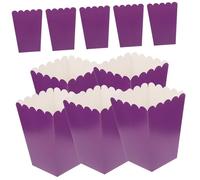 Didiseaon 50Pcs Purple Popcorn Boxes Greaseproof Paper Containers for Parties Weddings and Home Movie Nights Elegant Snack Holders for Popcorn