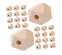Didiseaon 50PCS Unfinished Wood Beads Geometric Spacer Charms for DIY Crafts Jewelry Making Farmhouse Decor
