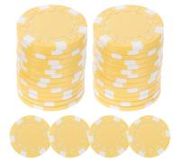 Didiseaon 50pcs White Plastic Poker Chips Set round Shape for Math Learning and Points Reward, Portable Gaming Counters for Board Games and Casual Play