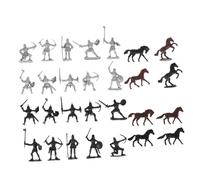 Didiseaon 56Pcs Medieval Warrior Horse Soldiers Plastic Miniature Figures for Educational Play and Tabletop Decor with Detailed Craftsmanship