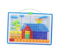 Didiseaon 592pcs Pegboard Jigsaw Puzzle Set Creative DIY Mushroom Nail Board for Early Childhood Educational Play Bright Plastic Pegs with Smooth Surface Enhances Eye Hand Random Color