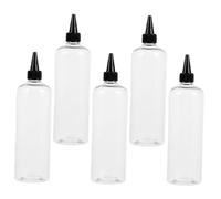 Didiseaon 5pcs 500ml Pet Squeeze Bottles with Pointed Mouth Caps Refillable Applicator Bottles for Sauces Condiments Hair Dye and Craft Liquids Multipurpose Dispensing for Kitchen and Salon Use