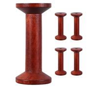 Didiseaon 5pcs Antique Wooden Thread Spools for Crafts and Sewing, Vintage Brown Wood Embroidery Yarn Holders with 0.6" Shaft Diameter, Versatile DIY Solution for Crafting and Sewing Area