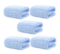 Didiseaon 5pcs Baby Washcloths Cotton Soft Baby Face Towel Supple Burping Cloth Blue for Christmas Special Occasion