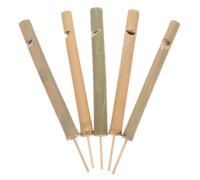 Didiseaon 5pcs Bamboo Bird Whistles Set Portable Outdoor Bird Call Flute Instruments Natural Bamboo Material with Tongue Whistle for Forests Parks Camping