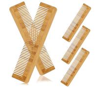Didiseaon 5Pcs Bamboo Wood Hair Comb Anti-static Fine Tooth Detangler for Men Women Beard Styling Ergonomic Handmade Natural Wooden Combs for Scalp Massage and Smooth Hair