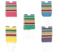 Didiseaon 5pcs Beer Poncho Beer Bottle Ponchos Rainbow Striped Cotton Covers Suitable for Most Bottles Not Easy to Fade Mexican Party Festivals Decoration