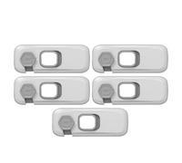 Didiseaon 5pcs Brown Abs Childproof Refrigerator Locks for Home Use, Practical Safety Locks with Secure Hold and Anti Pinch Design, Difficult for Babies to Open, Drawer and Fridge