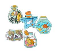 Didiseaon 5pcs Cat Lapel Pins Cartoon Drift Bottle Brooch for Women Adorable Alloy Decorative Pins for Birthday Party Wedding Daily Wear Fashion Accessories