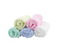 Didiseaon 5pcs Cotton Facial Towels Newborn Soft Absorbent Face Washcloths Reusable Lightweight for Sensitive Skin