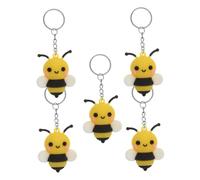 Didiseaon 5pcs Cute Cartoon Bee Keyrings PVC Metal Decorative Backpack Pendant Bag Hanging Charm Keychain Gift for Friends