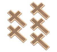 Didiseaon 5pcs DIY Cross Stitch Wood Plates, Mini Wooden Boards for Crafting, Ready to Paint and Sculpture, Lovely Shaped Khaki Wood Chips for Creative DIY Projects