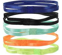 Didiseaon 5pcs Elastic Non-slip Sports Headbands for Men and Women, Lightweight Breathable Cloth Sweatbands, Stretchy Yoga Hairbands Suitable for Basketball and Face Washing